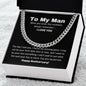 To My Man - Cuban Necklace Gold or Silver - First Anniversary Gift