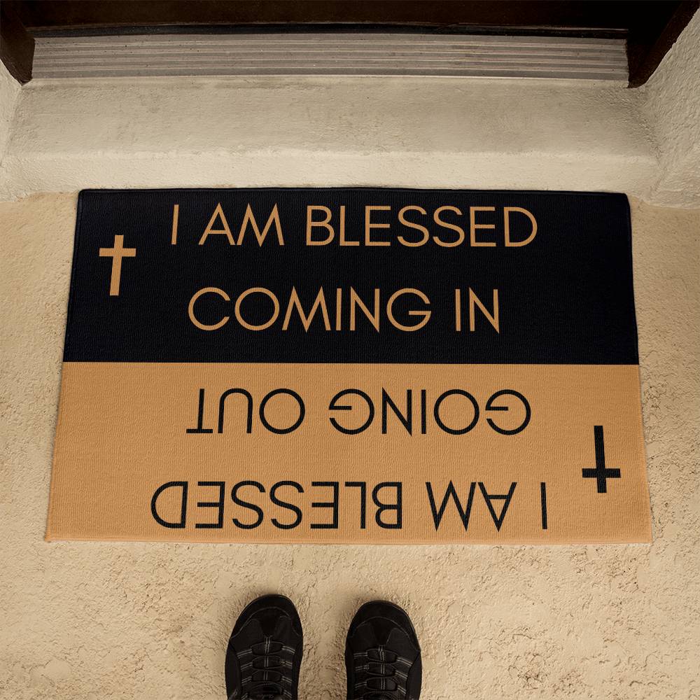 I Am Blessed Door Mat -  Front Door Mat - Housewarming Gift - Apartment Door Mat - Indoor Doormat - Christmas Gifts