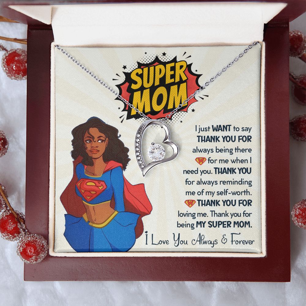 Super Mom - Forever Love Heart Pendant Necklace