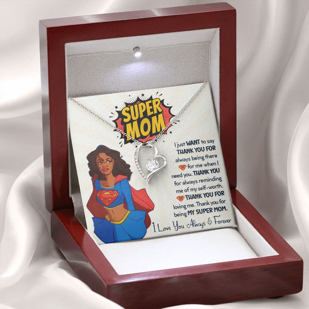 Super Mom - Forever Love Heart Pendant Necklace