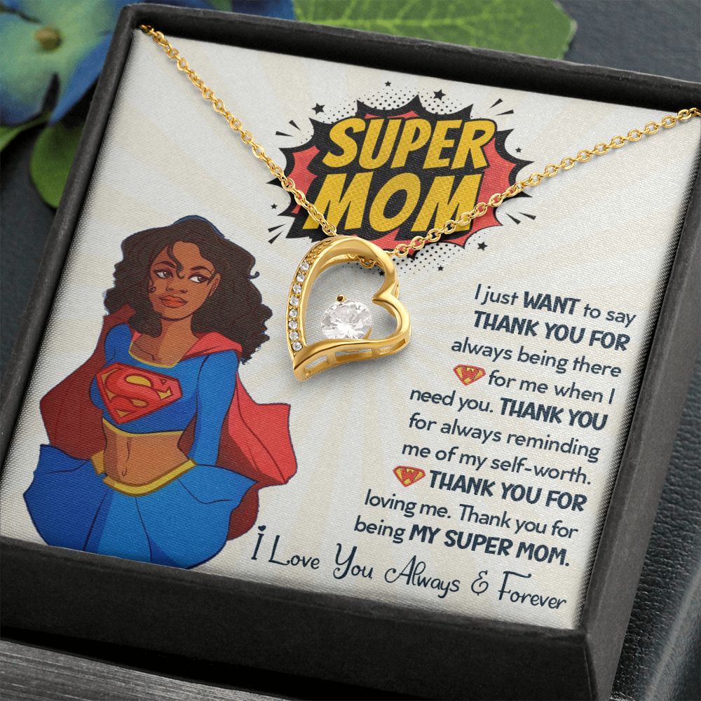 Super Mom - Forever Love Heart Pendant Necklace